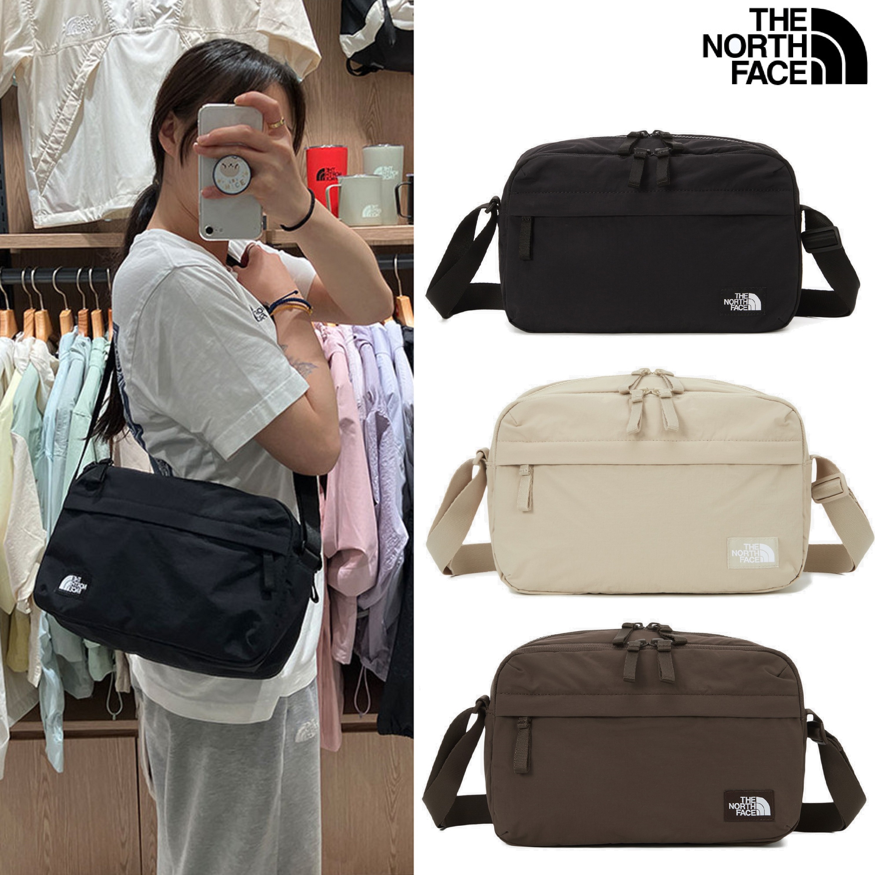 TRAVEL CROSS BAG M 3色 デイリー 日常用 男女共用 韓国ファッション 韓国人気 ストリートファッション 学生 大学生 カジュアル