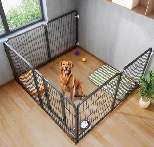 ペットサークル 犬 ペットフェンス サークルケージ ドア付き 室内 屋外 置くだけ 柵 自立 ケージ 小型犬 セットドア付 6枚 接続式 簡単組み立て 工具不要 折りたたみ 犬用 広げる レイアウト自