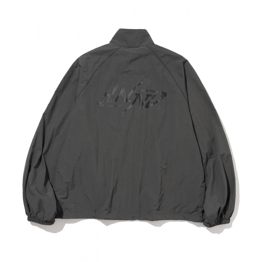 NOT4NERD ナイロン トライバル ロゴ ウインドブレーカー ジャケット - チャコール