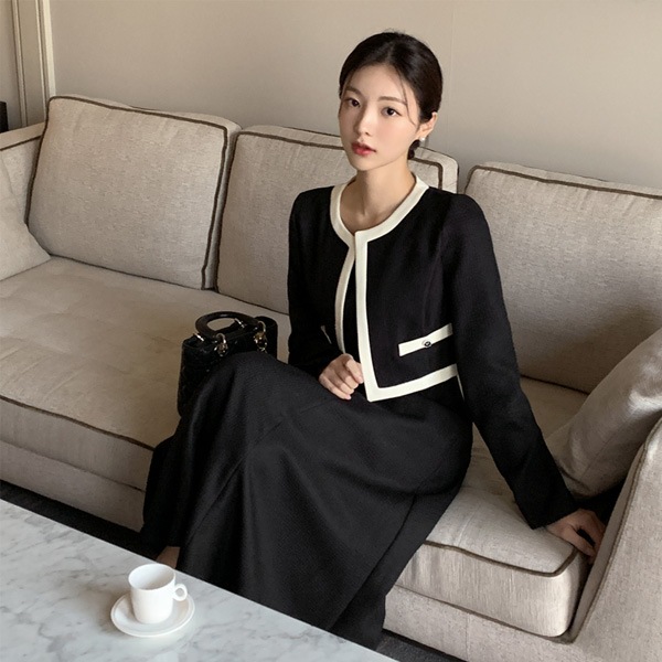 配色ジャケットワンピースセットアップ op15619 11,403円