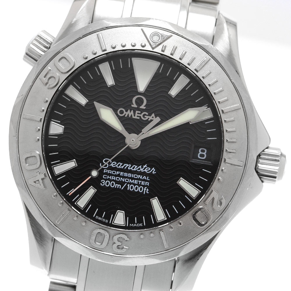 オメガ OMEGA 2236.50 シーマスター300 WGベゼル デイト 自動巻き ボーイズ 保証書付き_902187【中古】