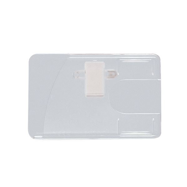 （まとめ） ライオン事務器 IDカード用名札 ヨコ型ハードタイプ クリップ・安全ピン付 N-231 1個 (×30セット)