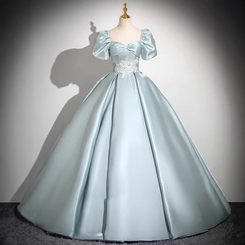 ソロ歌唱声楽美術試験に最適な高級で軽い贅沢洗練されたサテンの女性用バースデーイブニングドレス