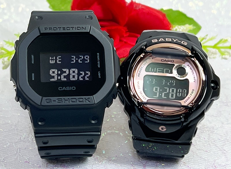 恋人たちのGショック ペアウオッチほんのり好きでいてください G-SHOCK BABY-G ペア腕時計 カシオ 2本セット DW-5600UBB-1JF BG-169UG-1JF デジタル