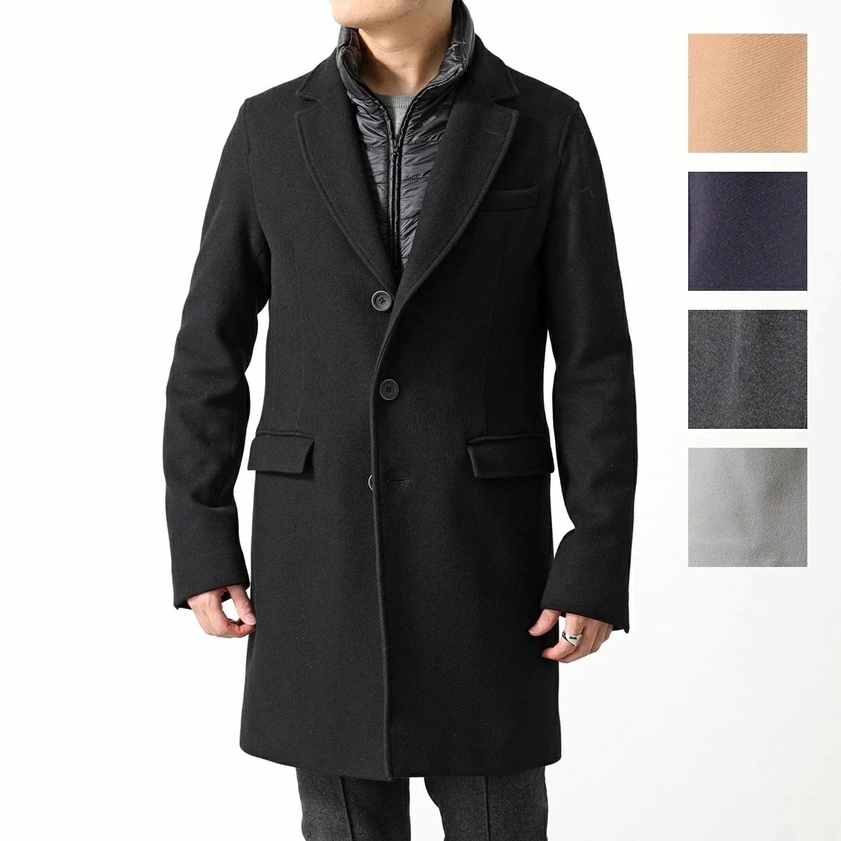 HERNO ヘルノ チェスターコート CA0045U 39601 メンズ ライナー付き ウール メルトン 中綿コート カラー5色 CA0045U39601930