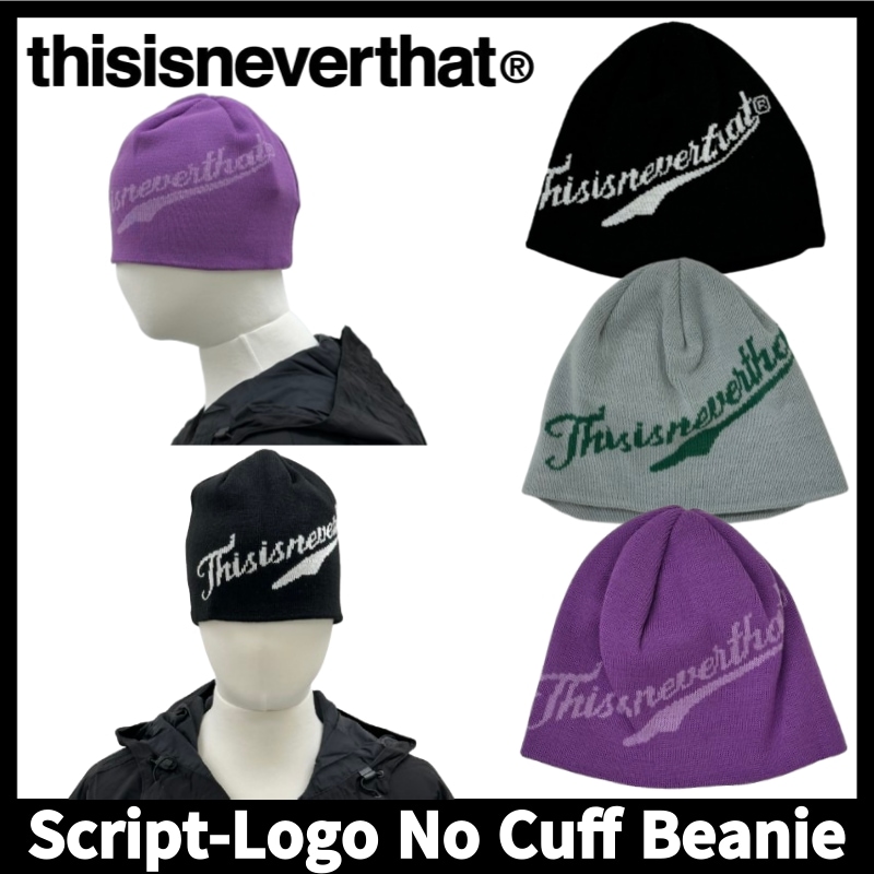 Script-Logo No Cuff Beanie [公式正規品]