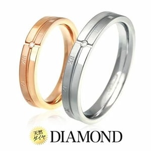 送料無料！ sr0145-pair ペアリング ステンレス ダイヤモンド BOX付きペアセット 永遠