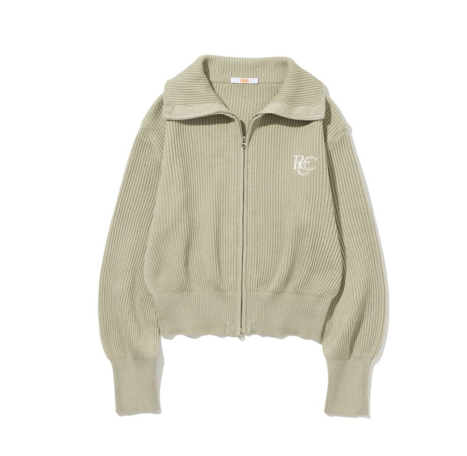 【ROCCI ROCCI】 RCC KNIT ZIPUP CARDIGAN : MINT GREEN