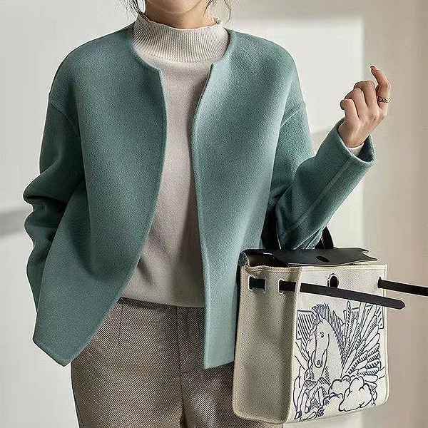 新作追加 ノーカラージャケット　リバージャケット　ブルー　長袖　大きいサイズ　Mから３L　前開き　jk-2410-9