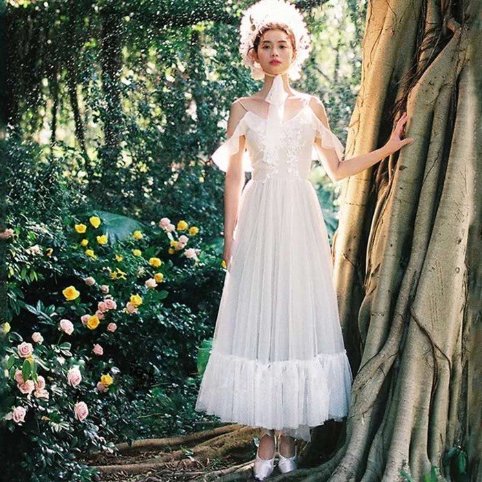 ミニドレス ミモレ丈ドレス ウェディグドレス 二次会 花嫁 パーティドレス 結婚式 白 ワンピース