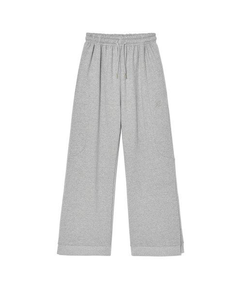 Signature slit side snap wide pants - GREY