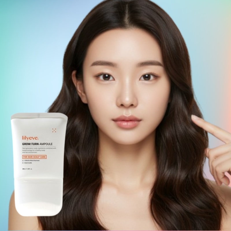 スカルプブラシ付きグロウターン頭皮用アンプル100ml・地肌を整える低刺激スカルプケア 頭皮ケア 育毛サポート エクソソーム配合 スカルプブラシ型 直塗りタイプ 軽やか使用感