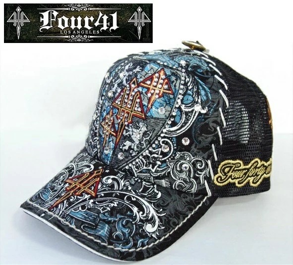 LA直輸入 Four41 Los Angeles フォーフォーティーワン キャップ スワロフスキー ブラック 032 インポート メンズ レディース 帽子 インポート セレブ セレカジ アメカジ