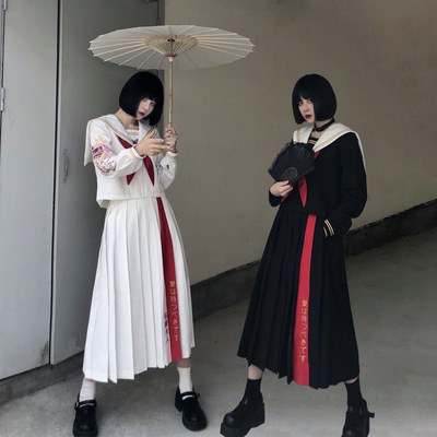 神北JKオリジナル伯爵夫人正版不良JK制服スカート関西襟ダークルスーツ