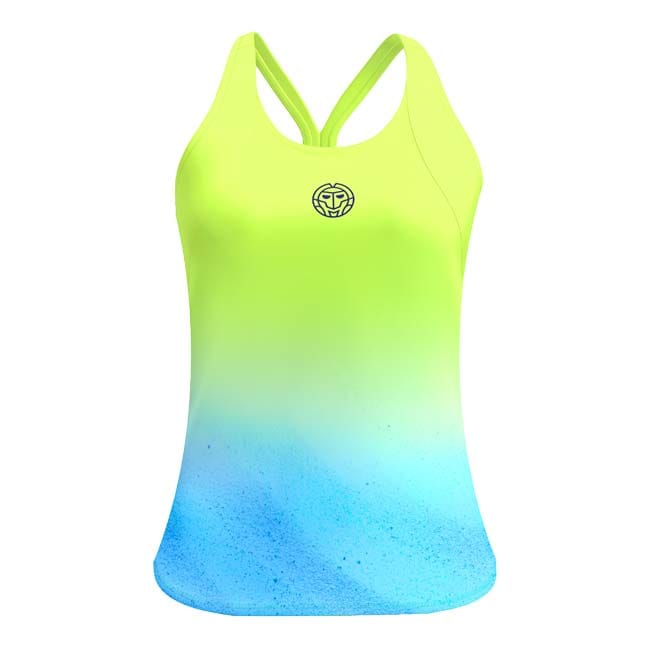 「海外サイズ」BIDI BADU(ビディバドゥ) 2024 SS レディース BEACH SPIRIT ビーチスピリット タンクトップ W2580023-NYWAQ N.イエロー×アクア(24y2mテ