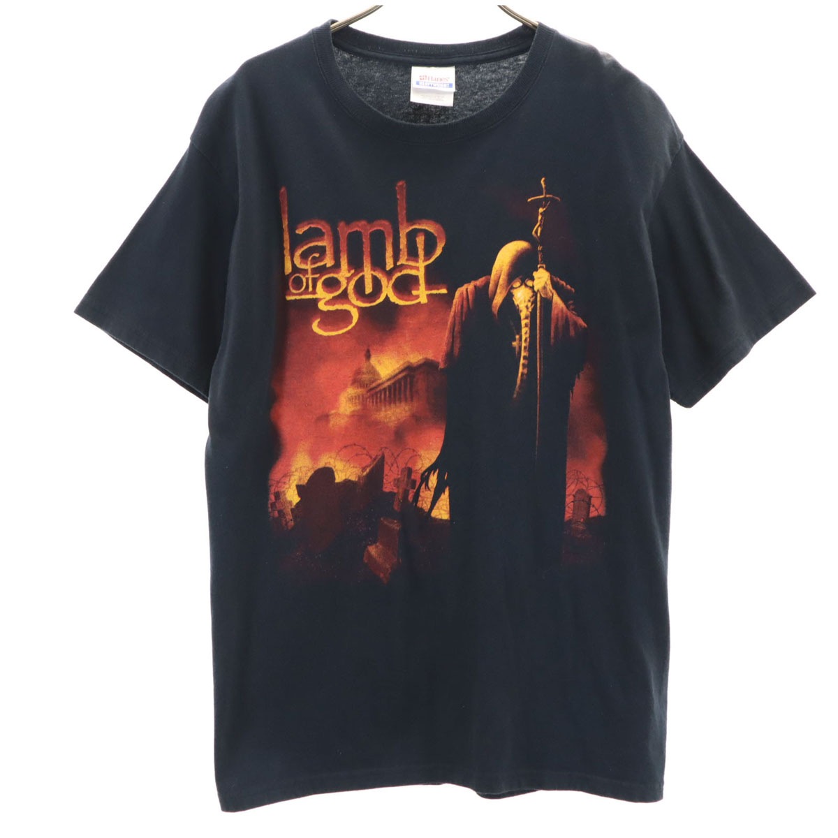 ラム・オブ・ゴッド 半袖 Tシャツ M ブラック系 ヘヴィメタルバンド Lamb of God メンズ 古着