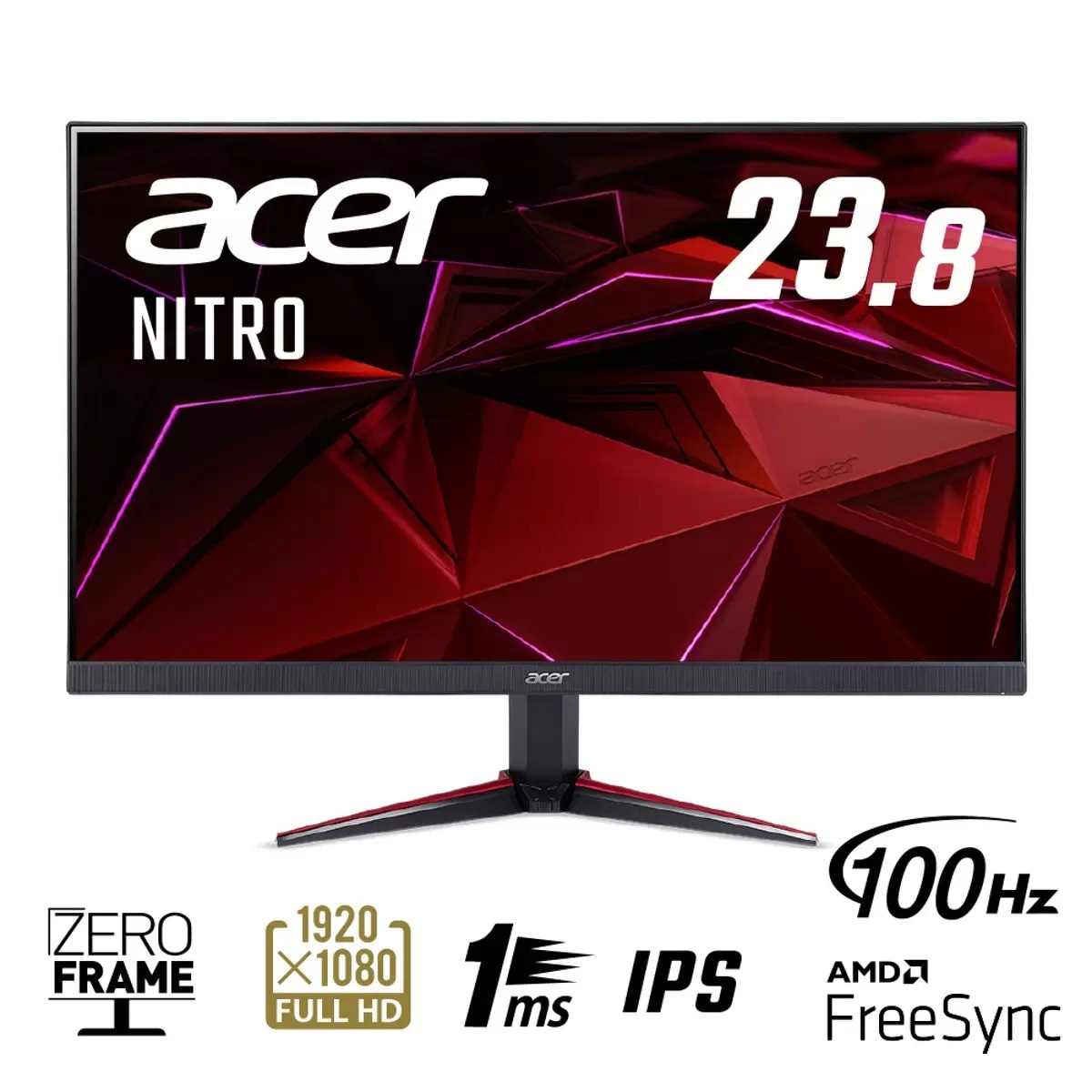 ACER NITRO 23.8型ゲーミングモニター23.8型ワイド 2W＋2Wステレオスピーカー液晶フルHD1920×1080 16:9IPS パネル搭載非光沢 コストコ 直送品