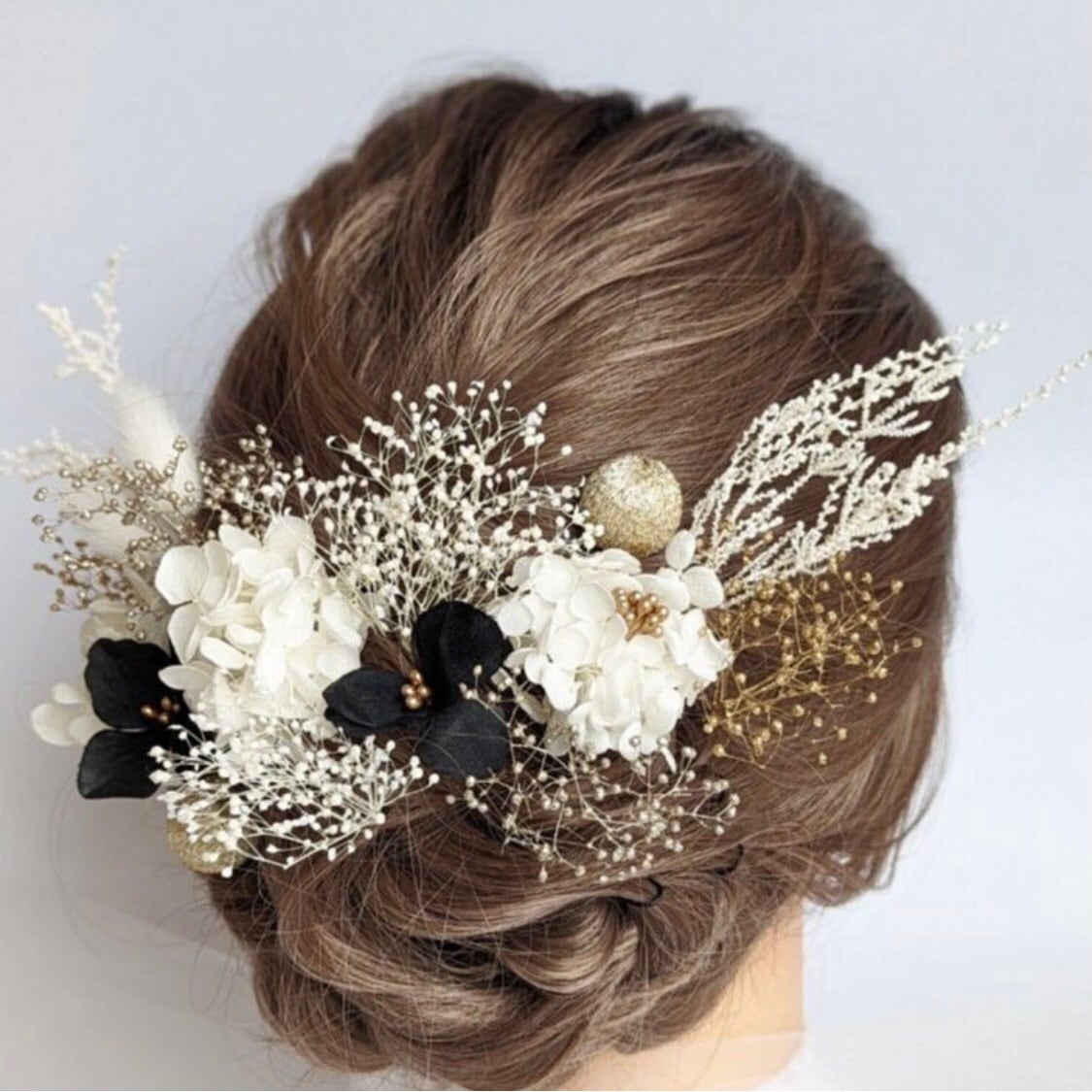 黒留袖髪飾りヘアフラワー和装髪飾りプリザーブドフラワー衣装成人式卒業式結婚式