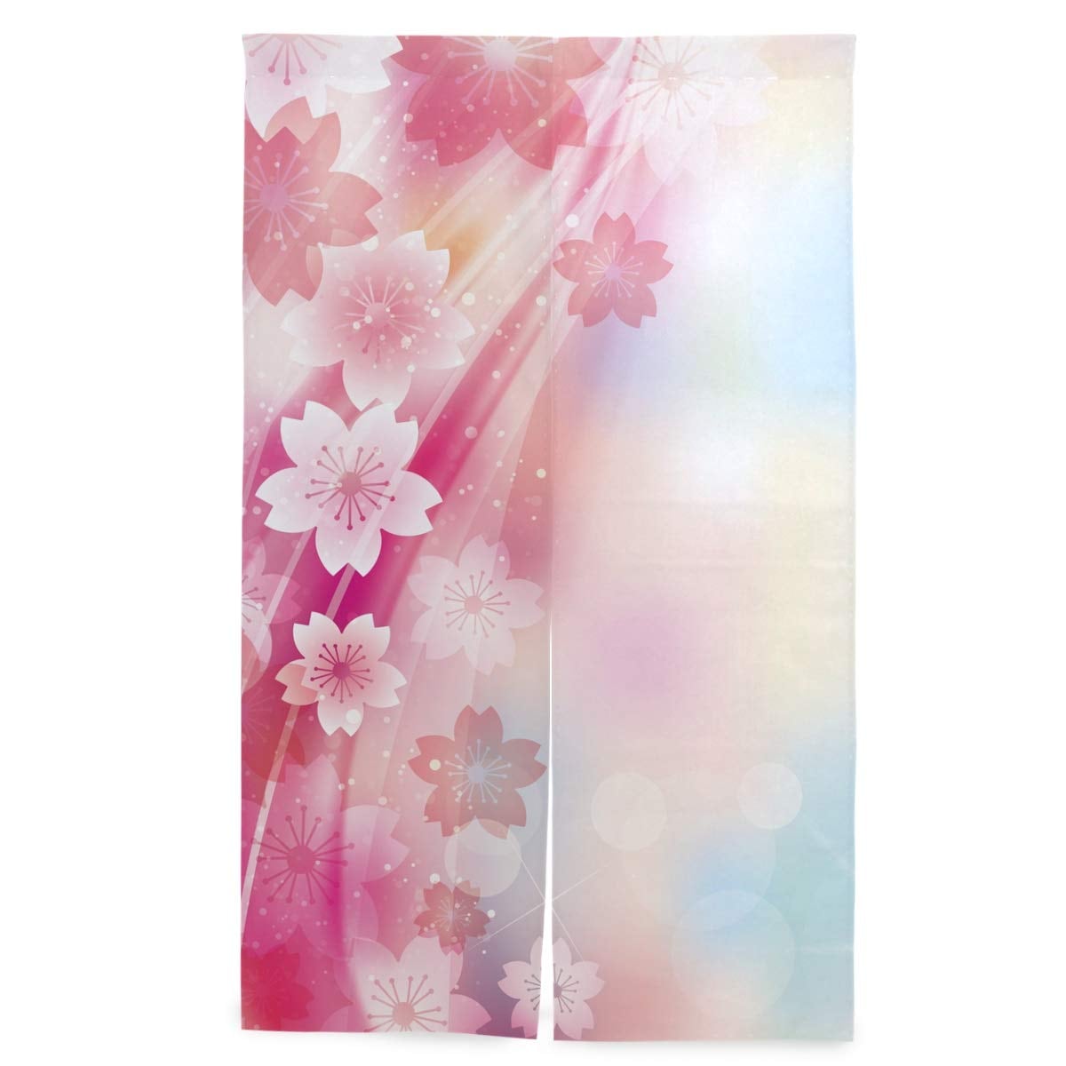 和風 ピンク 桜 さくら 和柄 暖簾 ノレン おしゃれ 間仕切り 遮光 目隠し ロング 断熱 つっぱ 母の日-0009441