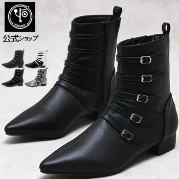 ヨースケ ブーツ 公式キズ補修液付 ポインテッドトゥ ショートブーツ ウエスタンブーツ風 レディース 歩きやすい 2.7cmヒール 靴 4,304円