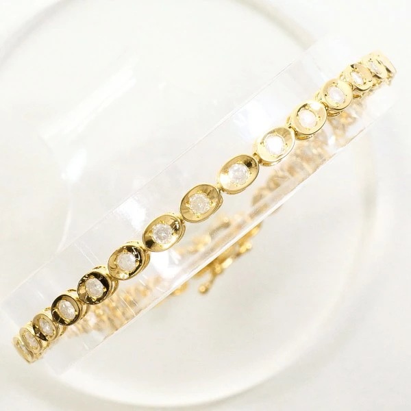 K18 18金 YG ブレスレット ダイヤ 1.00 カード鑑別書 ジュエリー 中古