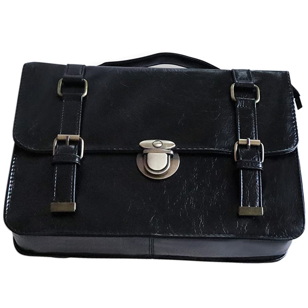 [FUPUONE]スクールバッグ 大容量 PU ショルダーバッグ 3WAY 通学 制服コーデ (ブラック)