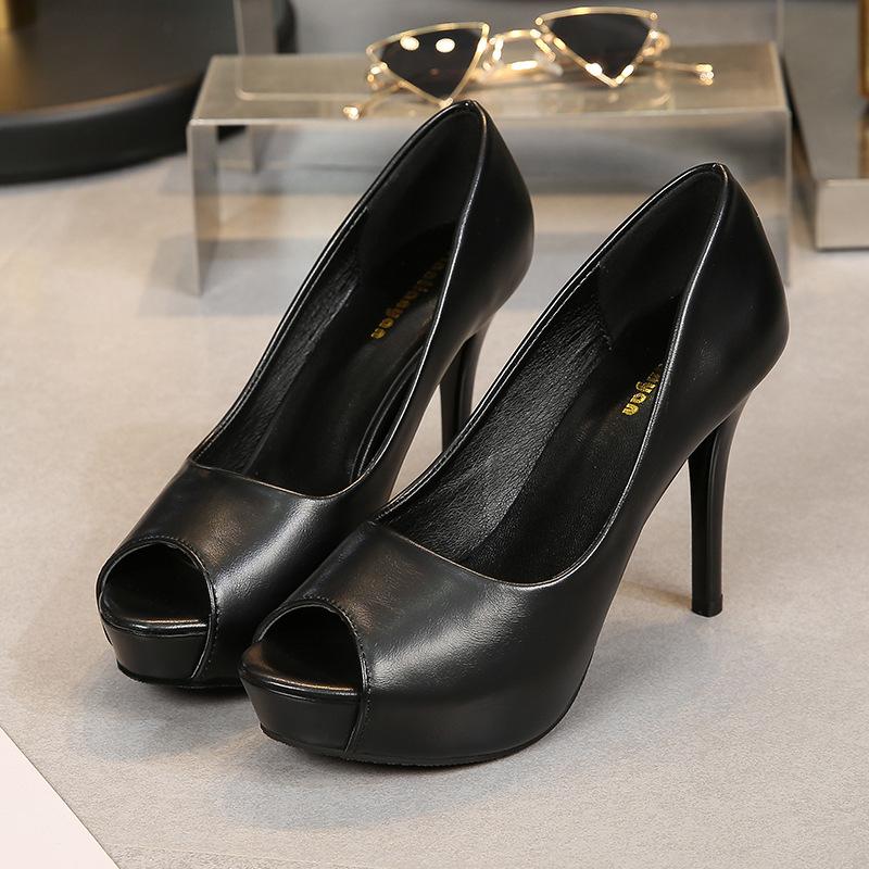 パンプス ハイヒール オープントゥ ピンヒール プラットフォーム ブラック ピンク オープントゥ パンプス 10cm ヒール ハイヒール 楽チン 痛くない