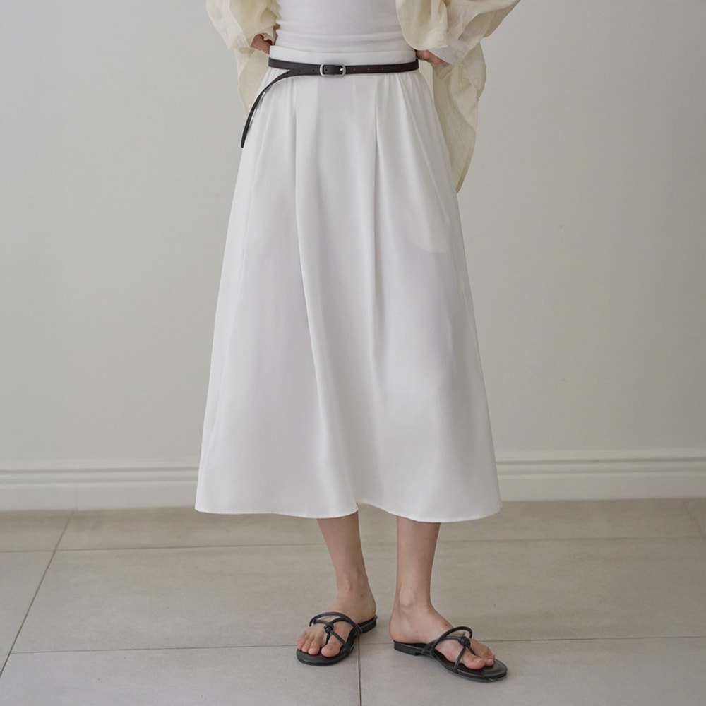 モリエンピンタックフレアロングスカート