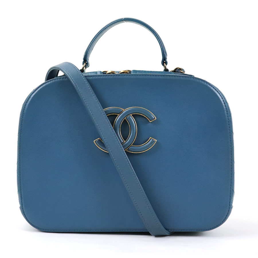 シャネル CHANEL ショルダーバッグ ココマーク レザー ブルー系 レディース 99728a