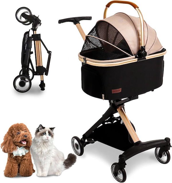 ペットカート分離型 軽量 猫 犬用 バギー いぬ用 4輪 前輪360°回転 後