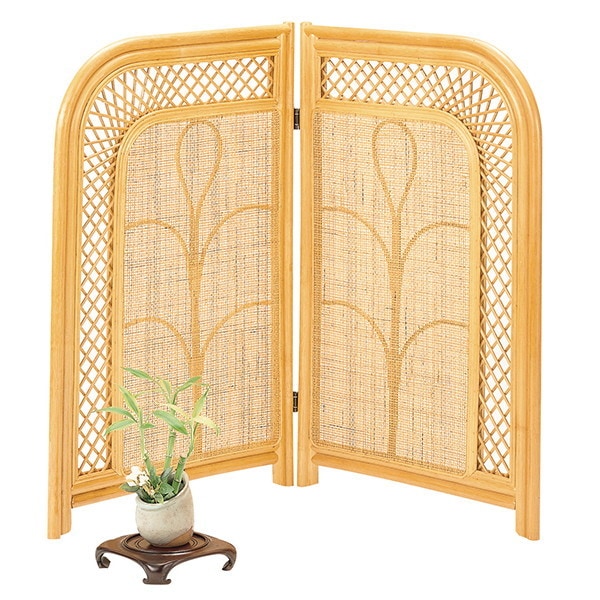 サンフラワーラタン ラタン2枚折衝立 SE604H メーカー直送