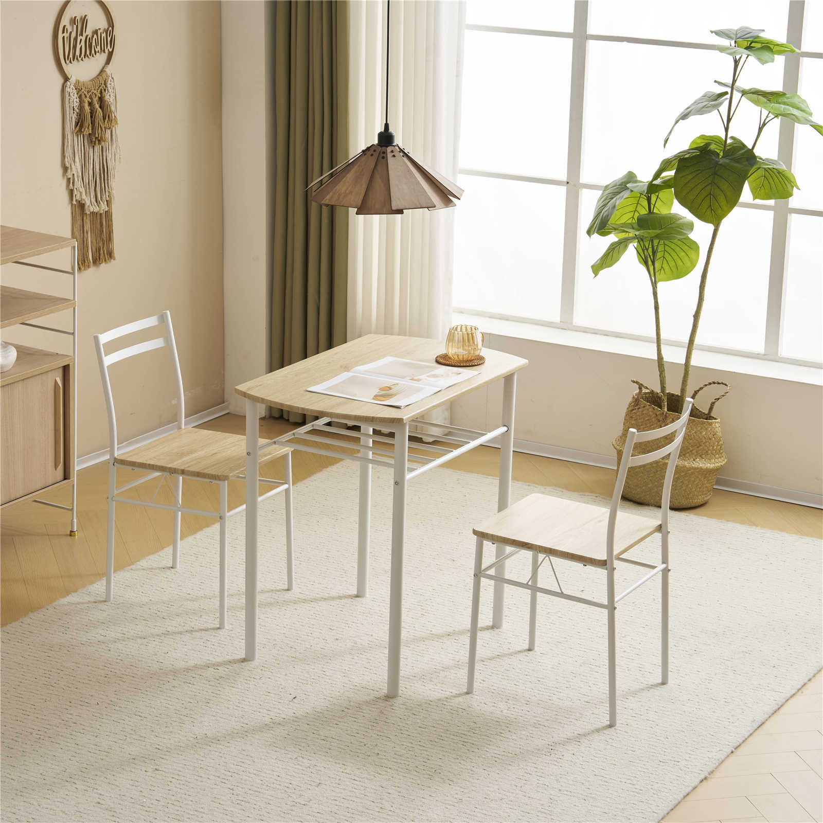 【日本国内出荷-3日で配達】ダイニングセット 2人用 3点セット 食卓 テーブル 収納付き おしゃれ コンパクトサイズ リビングテーブル カップルテーブル 木目調 おしゃれ 北欧 DJYC171 11,257円