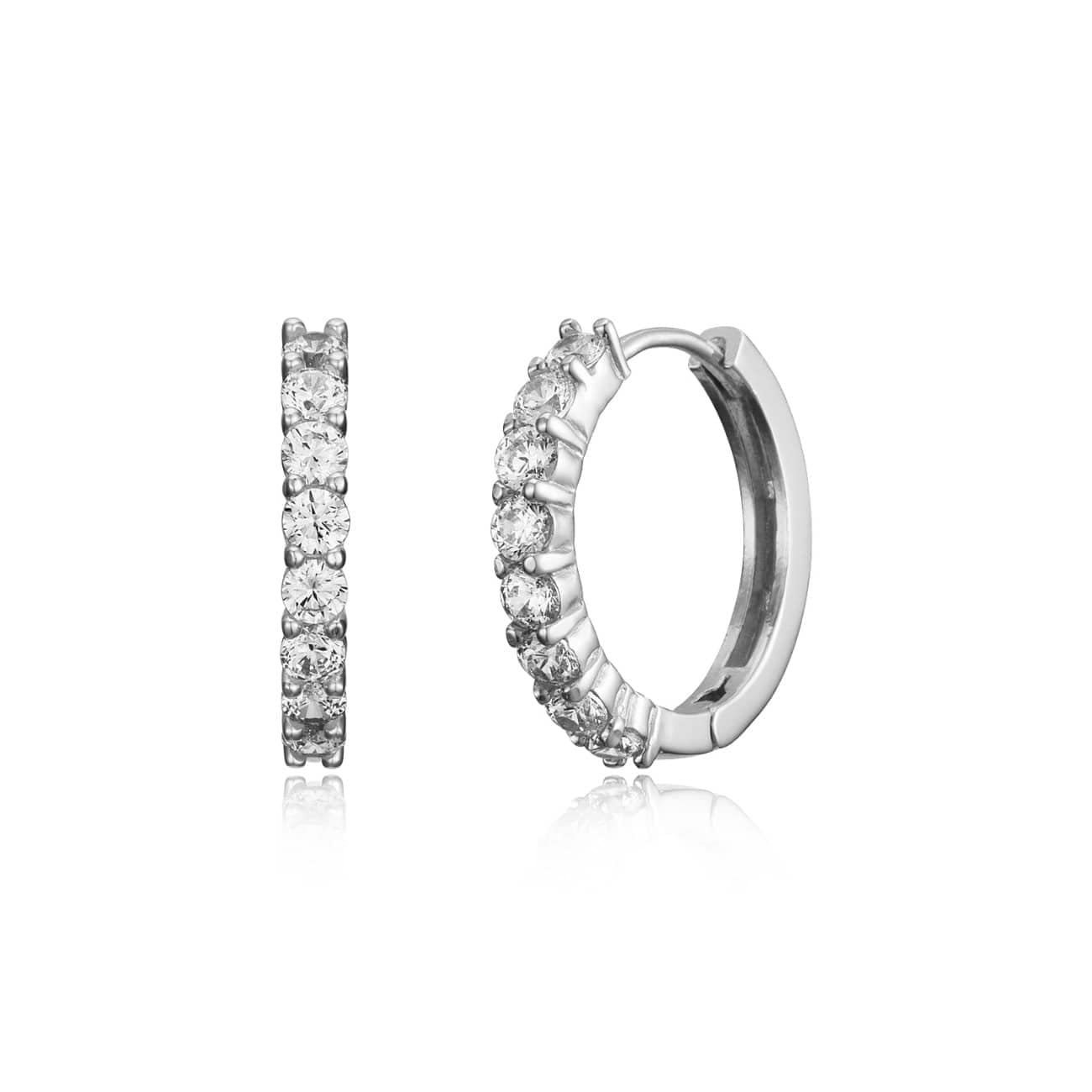 ヘスエル シルバー キュービック フープピアス JE1651