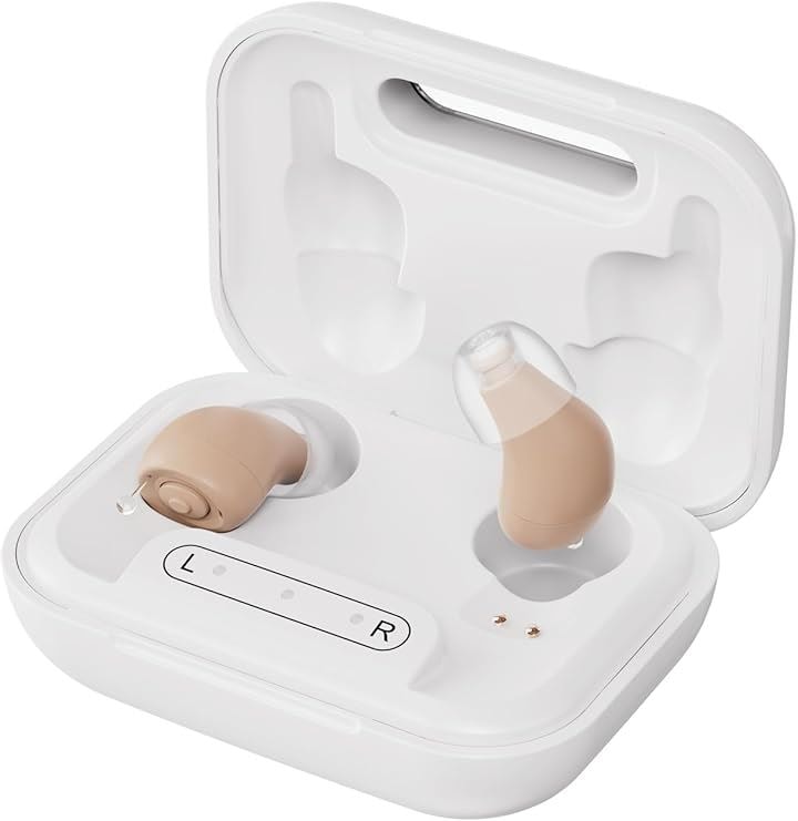 集音器 高齢者 革新型・音量調整・簡単操作 耳あな型 左右区別便利 軽量 片耳/両耳 日本語取扱説明書(ブラック)