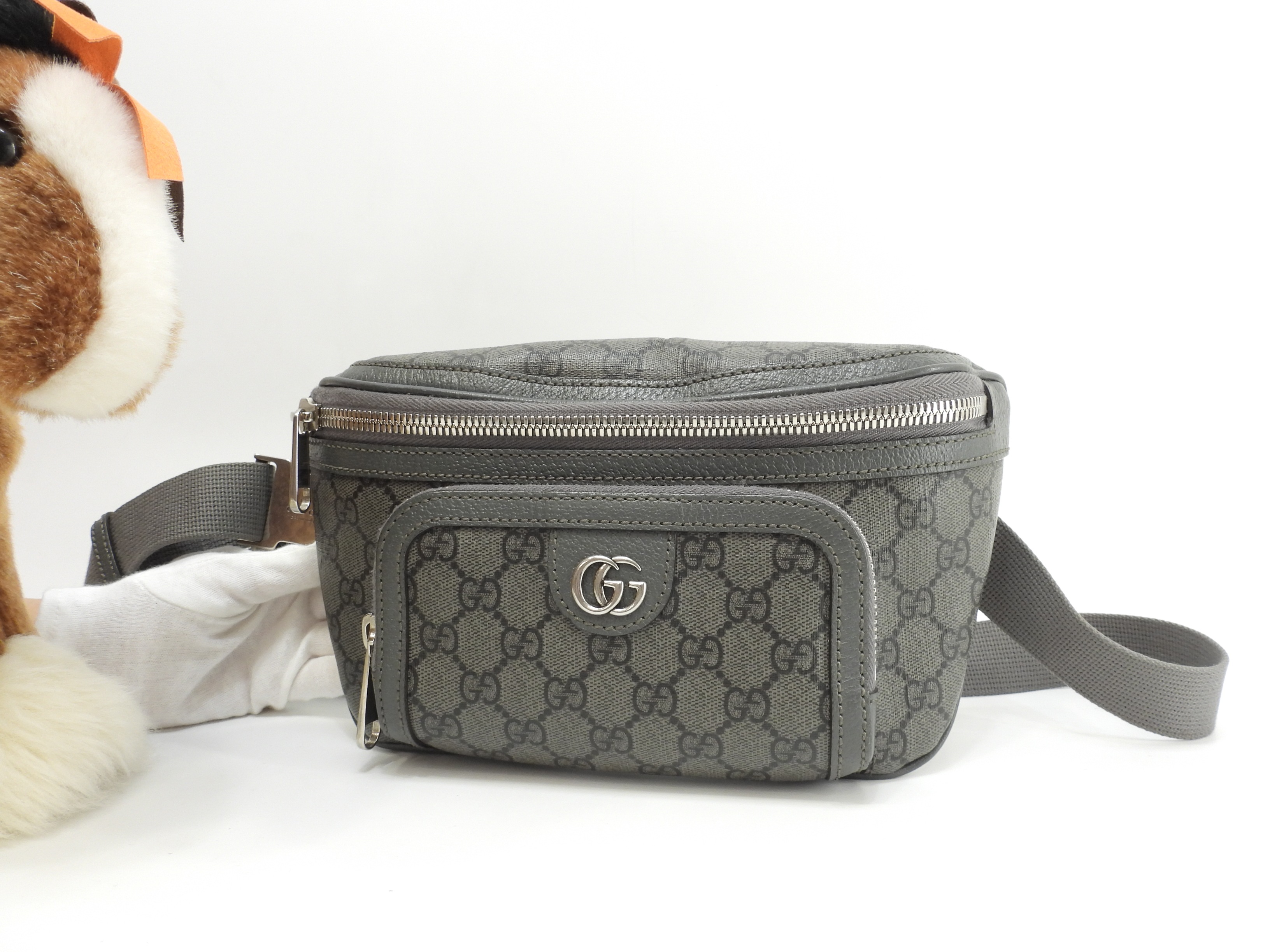 ミディアムベルトバッグ GGスプリーム オールド灰 ボディバッグ バムバッグ 美品@ 7