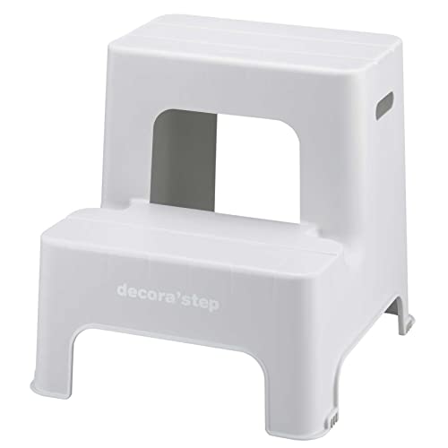 サンカ デコラステップ 踏み台 昇降ステップ台 グレー 2段 広い足のせ部分と滑り止め加工 インテリアになじむおしゃれでかわいい丸いフォルム 耐荷重100kg 軽量設計 日本製 子供 トイレ 玄関 洗