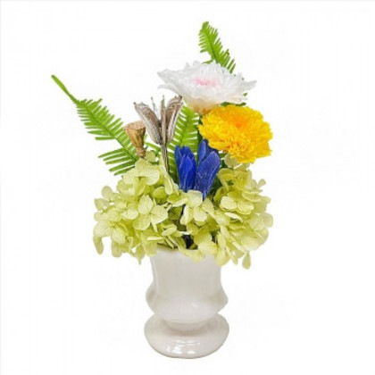 A&K プリザーブド仏花 ゆかり(花器付き) AKM-045 4,600円