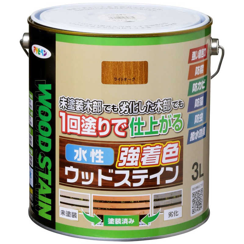アサヒペン　AP 水性強着色ウッドステイン 3L ライトオーク　9019141