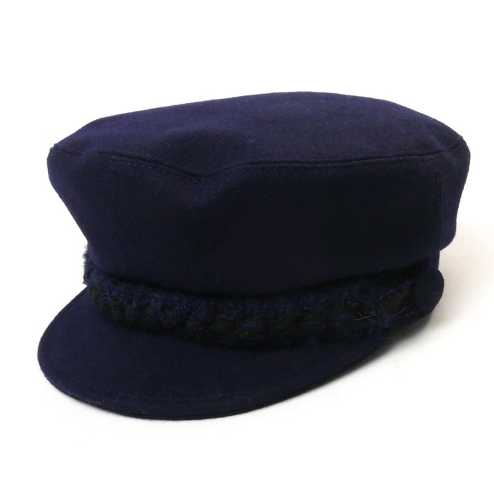 CHANEL シャネル キャスケット ネイビー A76379 S キャップ 帽子 ハット レディース 中古 美品