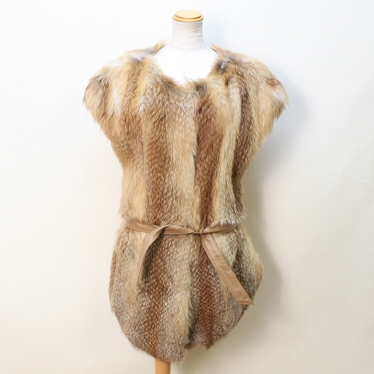 レッドフォックス ファー ベスト ジャケット カーディガン ノースリーブ 送料無料 レディース ギフト プレゼント