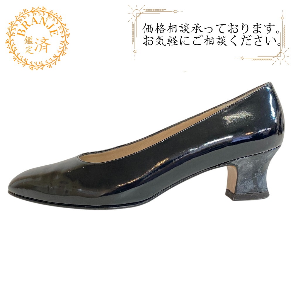 パテントレザー パンプス ブラック レディース