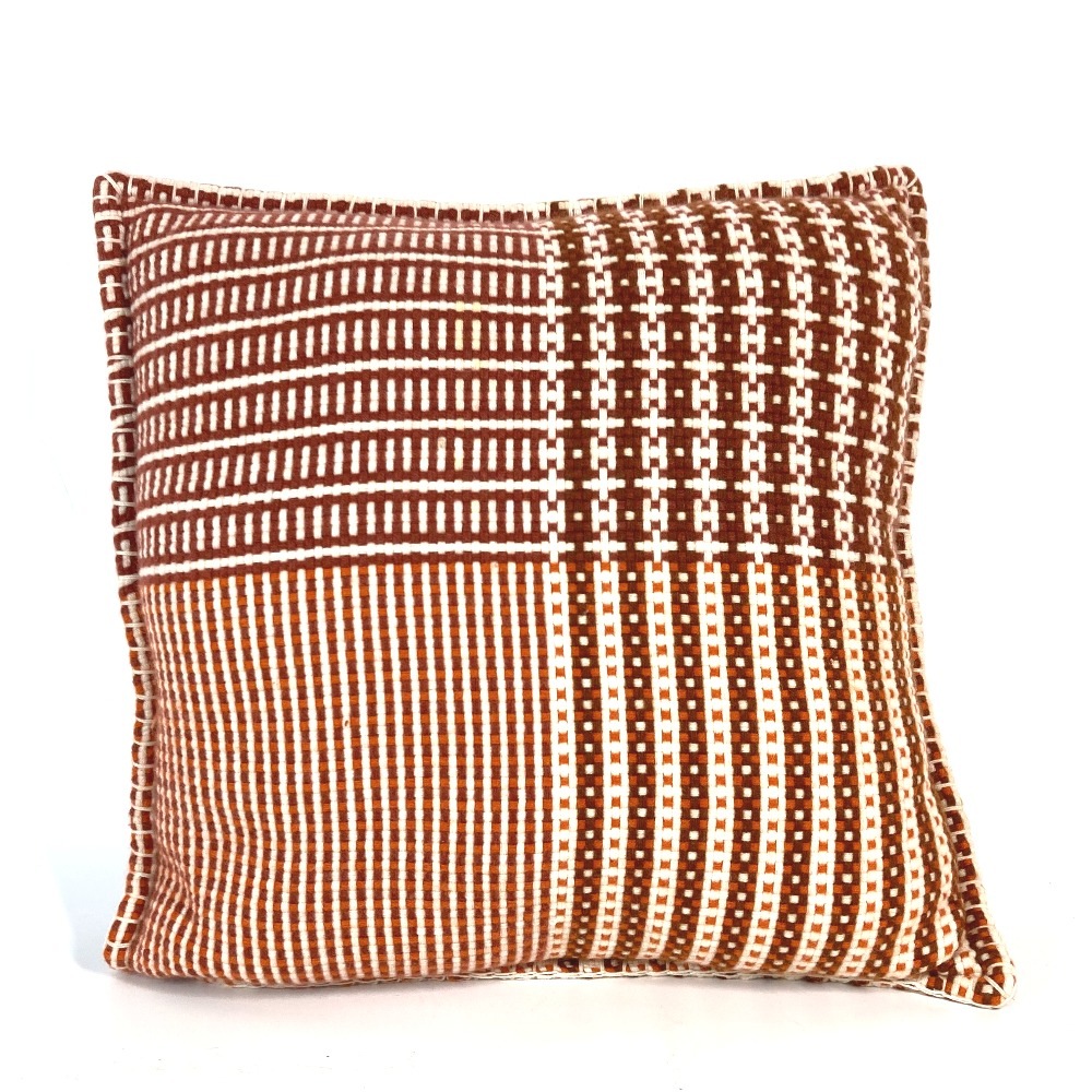 クッション coussin tisse main loom madras チェック ピロー 枕 インテリア カシミヤ ブラウン系 35,750円