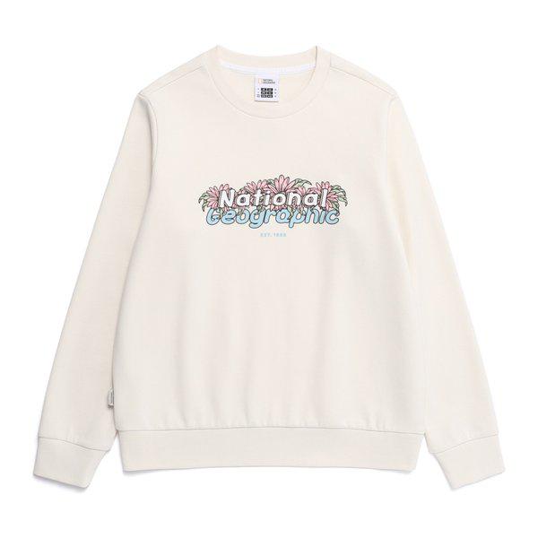 N261WSW020 女性 ロントラ グラフィック スウェットシャツ アイボリー