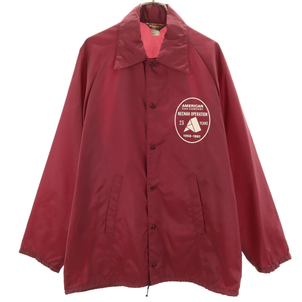 Dunbrooke ダンブルック 80s ヴィンテージ USA製 コーチジャケット M バーガンディ メンズ 古着