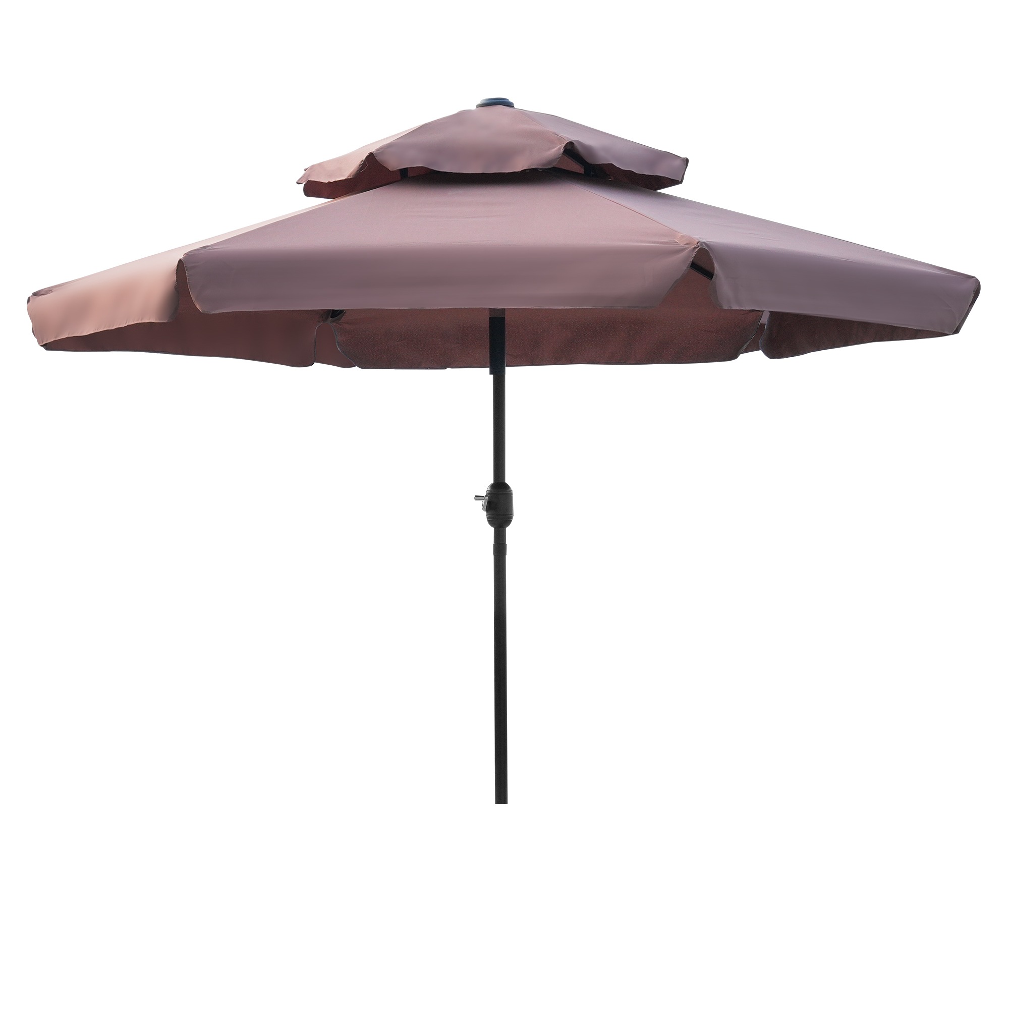 24時間限定価格！【ブラウン・荷葉辺デザイン・直径270cm 】パラソル単体 30+UPF紫外線対策 角度調整 パラソルセット ベース パラソル ガーデンパラソル 7,463円