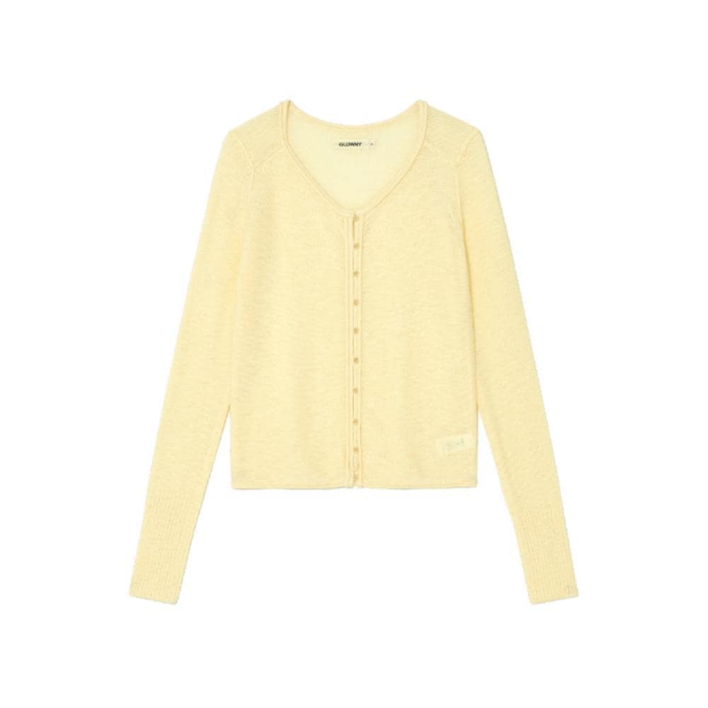 GLOWNY HOUSE BUTTON CARDIGAN CUSTARD GY24BLS001IV
