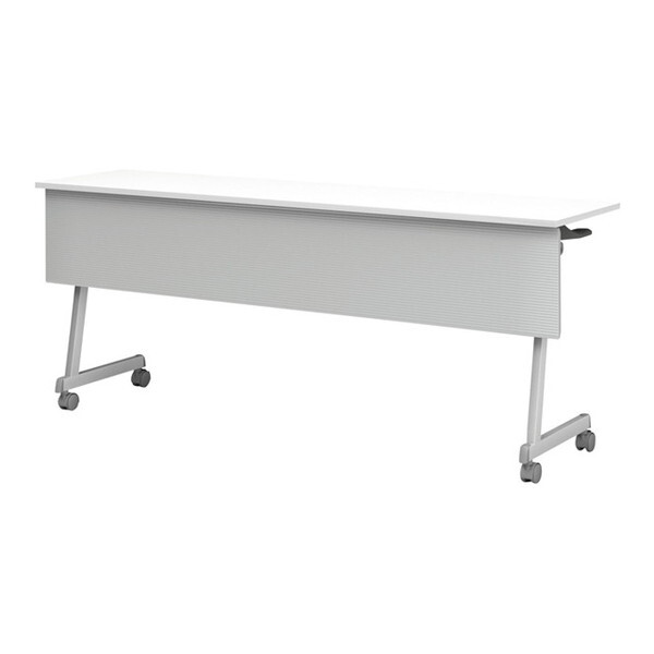 フォールディングテーブルFT89 W1800×D450×H720 ホワイト 幕有り・棚なし FT89Z-1845M-W メーカー直送