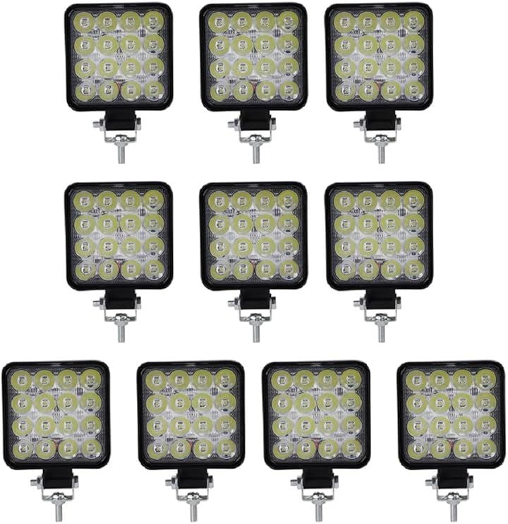 LED作業灯 48W 10個セット 広角60度 3000LM IP67防水防塵 12V対応 車用 トラック フォークリフト SUV 建設機械 船舶 投光器 ワークライト 夜間作業 災害対策