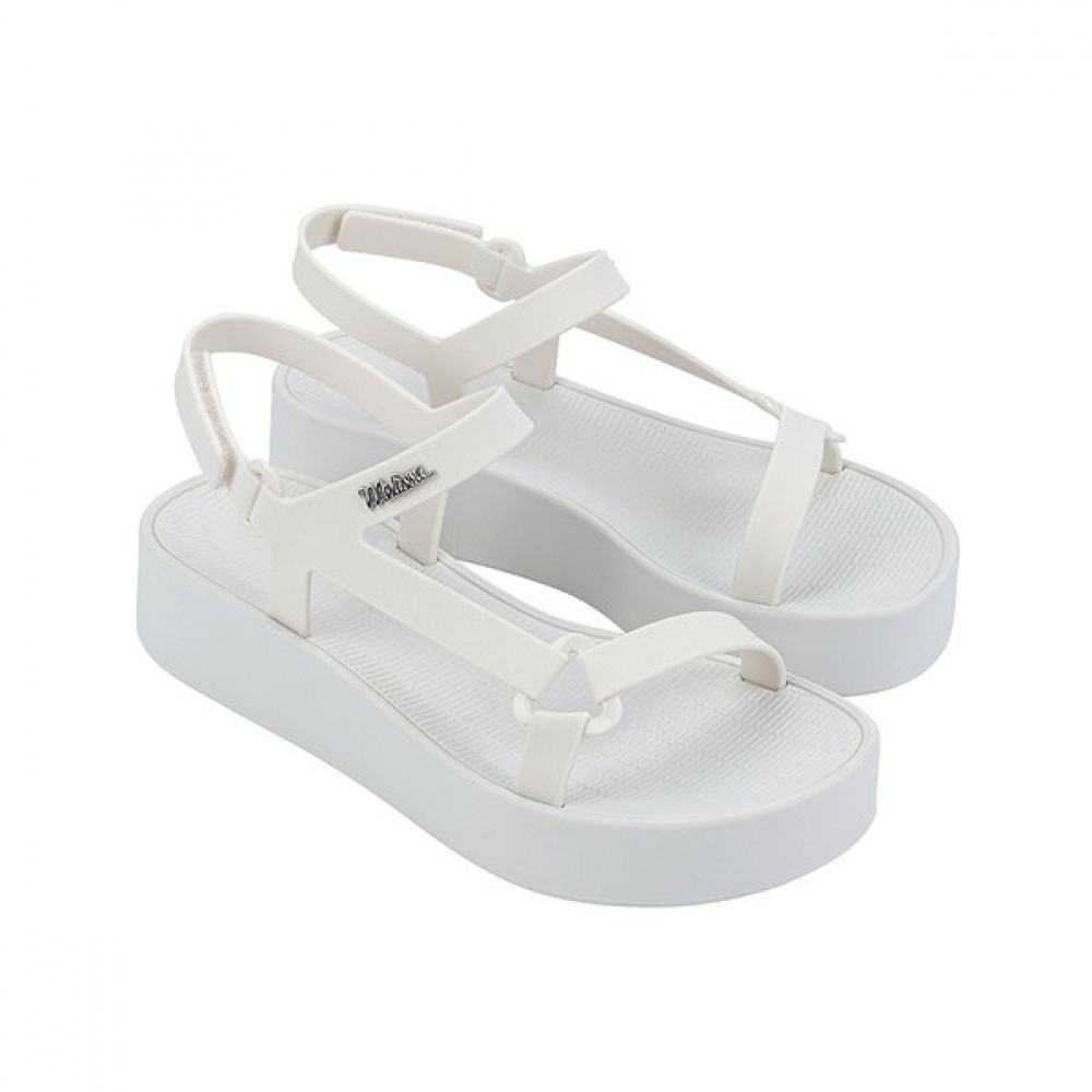 (Tobox) メリッサ女性用サンダウンタウンプラットフォームサンダルホワイト MSWCD2TSDP11WHT