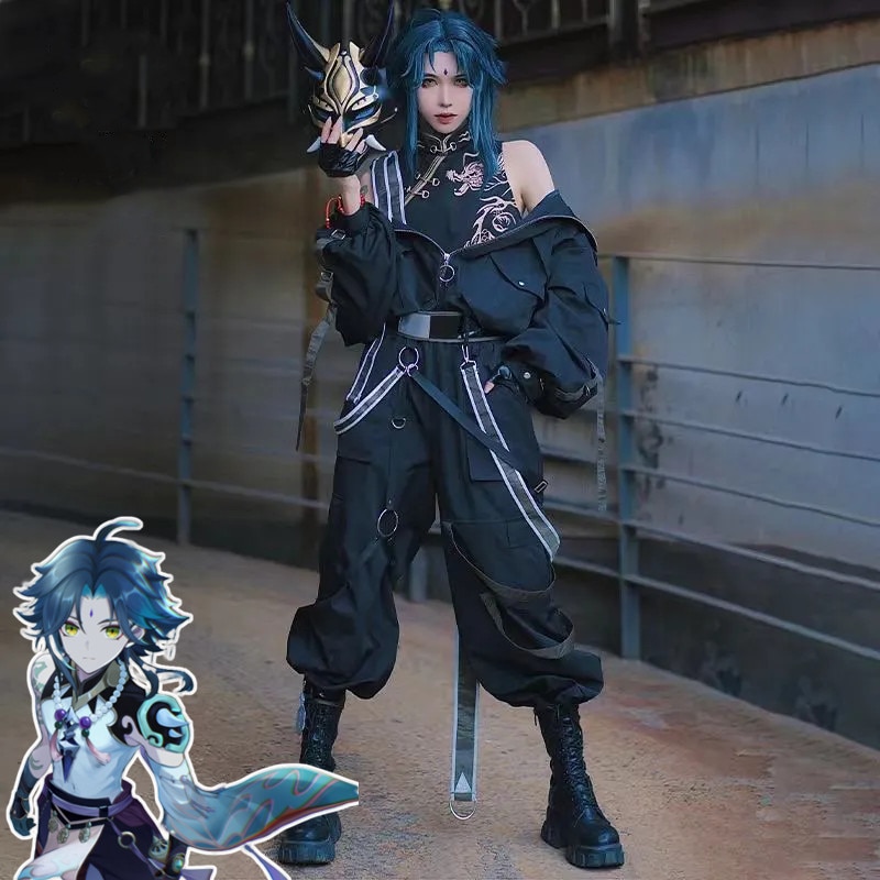 【降魔大圣】 魈 しょう セットアップ 原神 男女兼用 コスプレ 帯付き 上下セット 人気 Genshin 三眼五显仙人